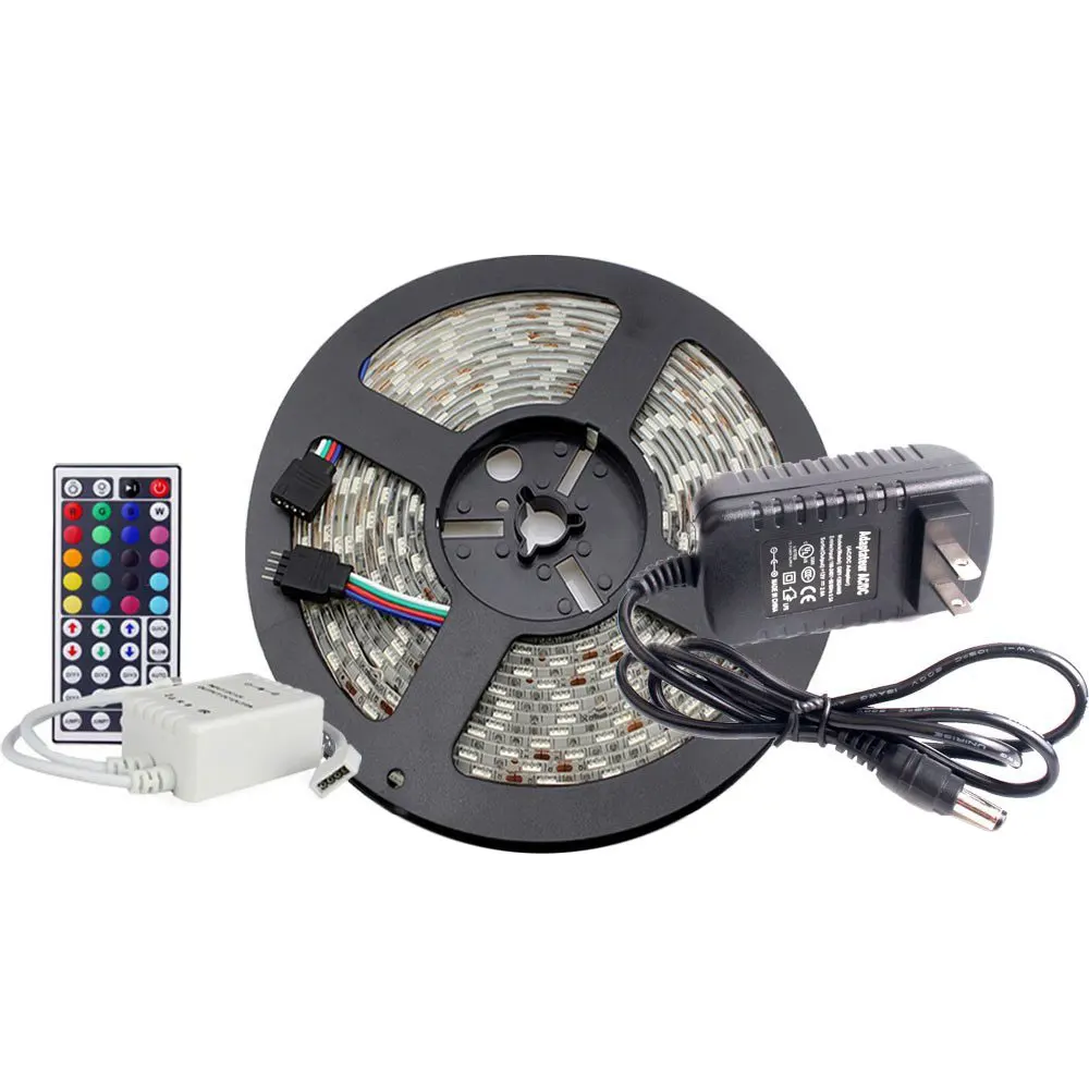 5M RGB 3528 LED Strip With Remote Control PC TV Background Lighting Waterproof - Испускаемый цвет: US plug