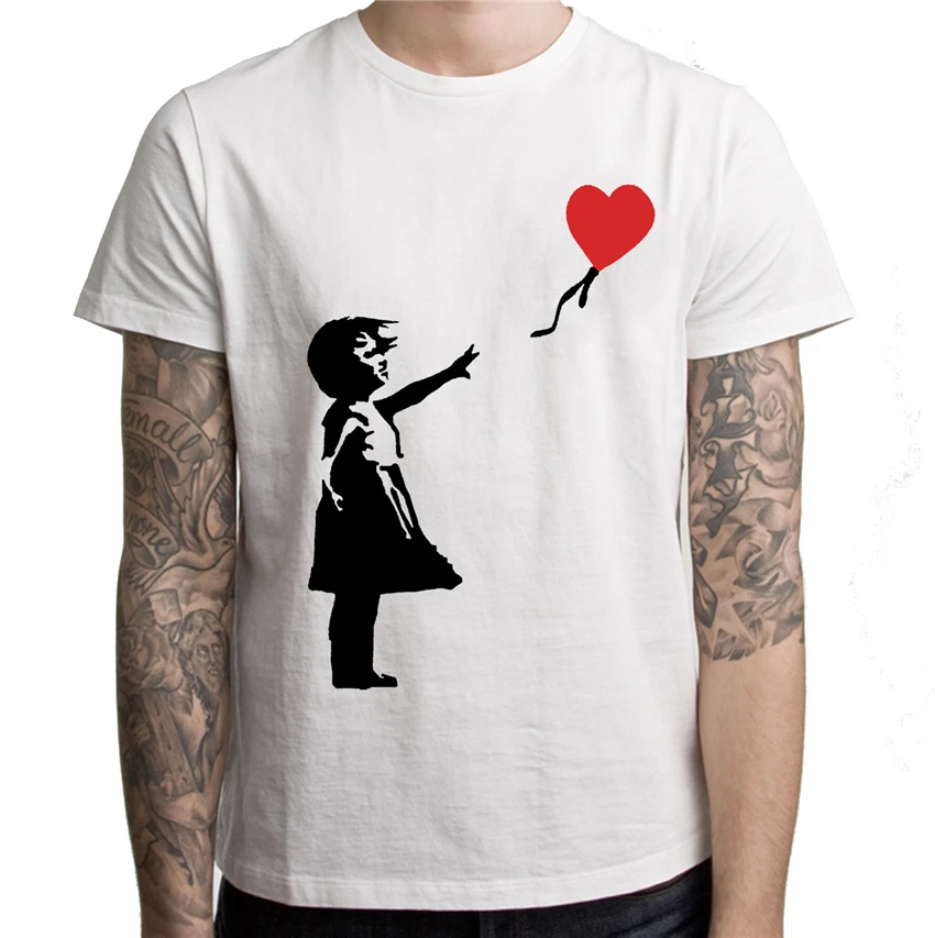 Banksy/футболка для девочек с сердечком и воздушным шаром воздушные шары граффити