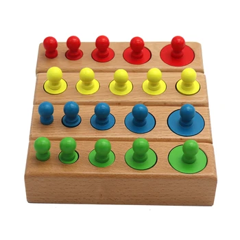 Montessori Cylinder Socket Puzzles Toy Baby Development Practice And SensesPreschool Educational Wooden Toys For Children 1