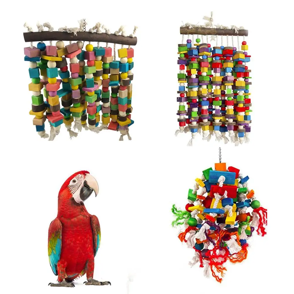 Wooden Bird Toys Large Bird Chewing Toy Parrot Birds Toys Accessories