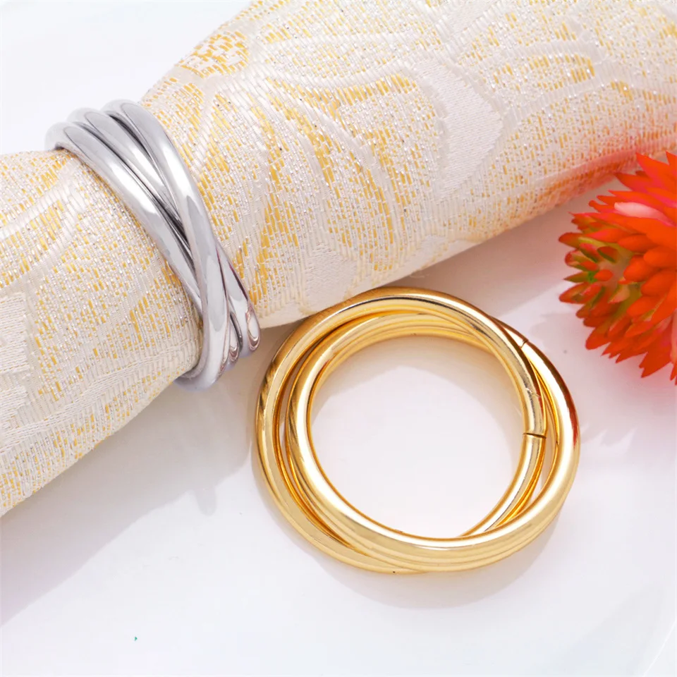 6 шт., круглые кольца с крестиком, кольца для салфеток, металлические кольца для полотенец, для отелей, свадебного ужина, украшения стола