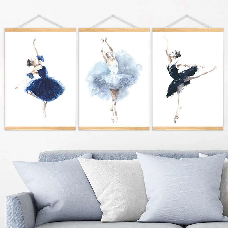 黒白鳥バレエアニメのポスターリビングルームアート壁スクロール塗装ダンスルームの装飾 絵画 書道 Aliexpress