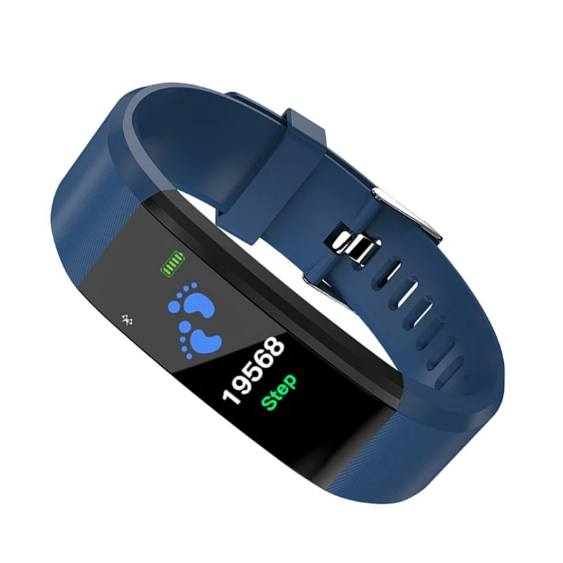 2 шт 115 плюс умный Браслет фитнес-трекер счетчик шагов Smartband анти-потеря напоминание о звонках для Android IOS(красный) и(синий