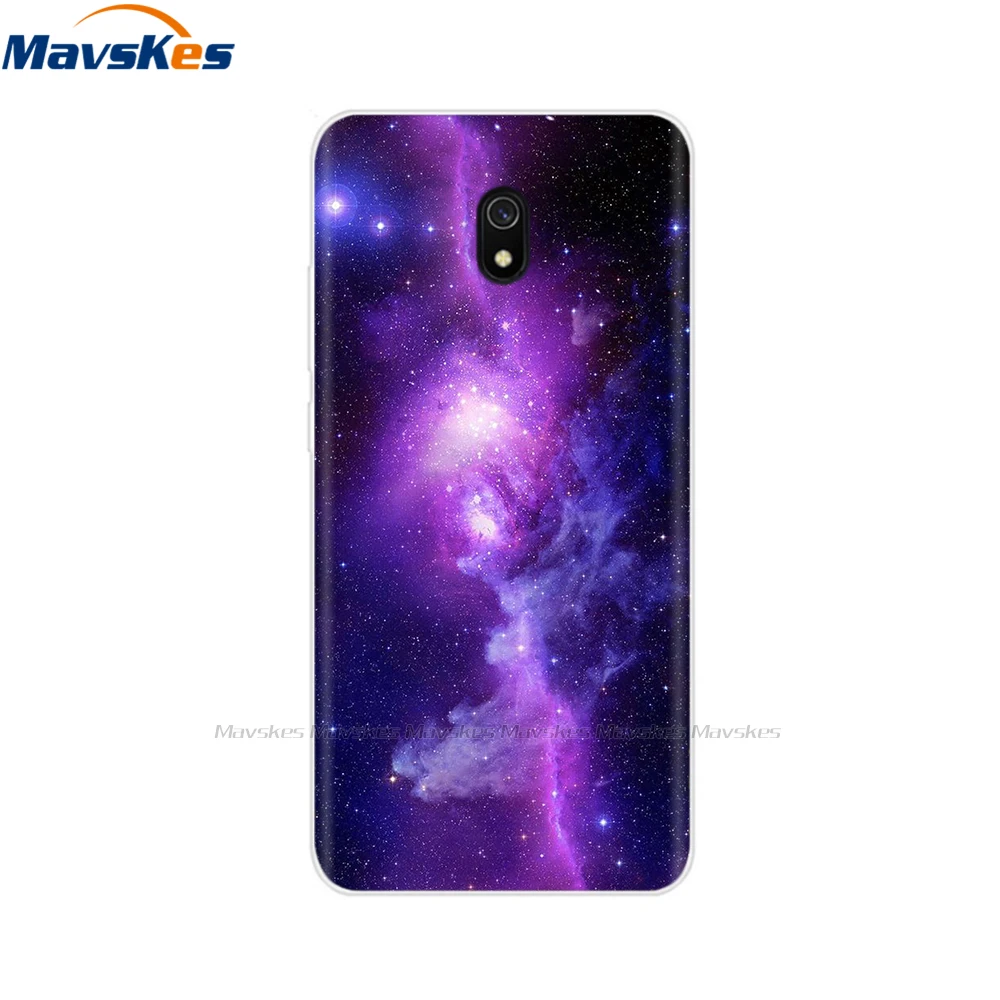 Силиконовый чехол для телефона для Xiaomi Redmi 8A, чехол, Прозрачная мягкая задняя крышка из ТПУ, 360 Защитный чехол с цветочным рисунком животных