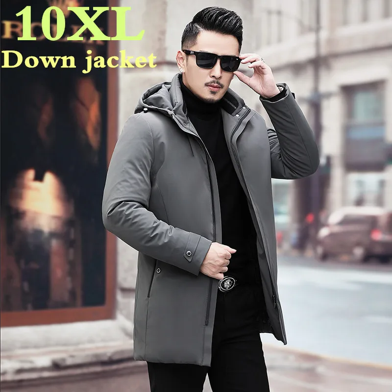 Большой размера плюс 10XL 9XL 8XL 7XL зимняя куртка мужская длинная парка куртка Толстая шапка парка пальто мужская зимняя куртка пальто одежда