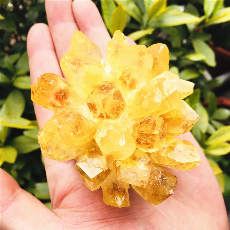 

200-500g natural yellow ghost quartz crystal cluster healing crystals raw gemstone specimen for home&office decoration fengshui