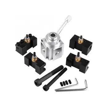 

Oversea 1 Set Aluminum Alloy Quick Change Mini Lathe Tool Post and Holders Screw Kit Set Lathe Tool Post Holder