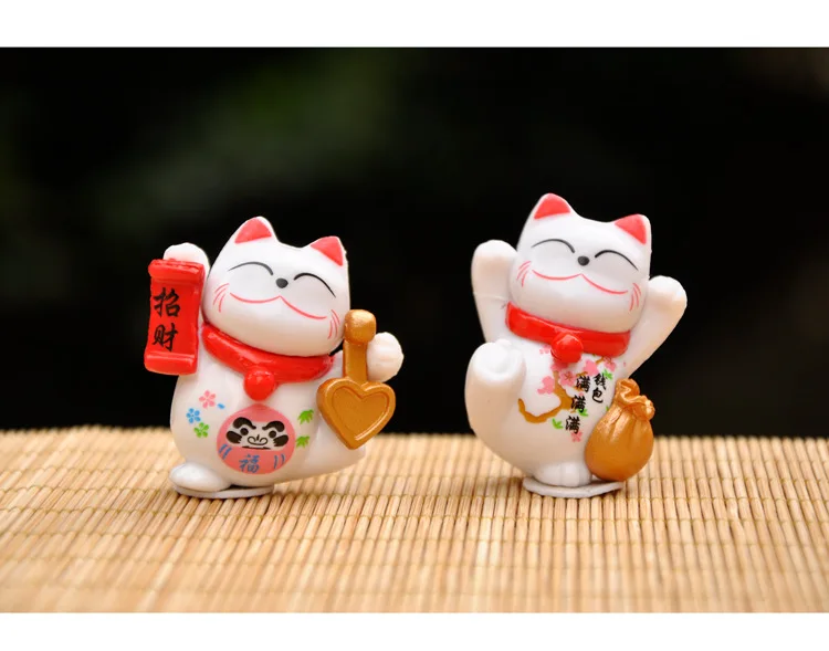 Новые продукты Lucky Cat семейная коллекция счастье кукла украшение твердая кукла автомобиль суккулент цветок Горшечное растение торт украшение