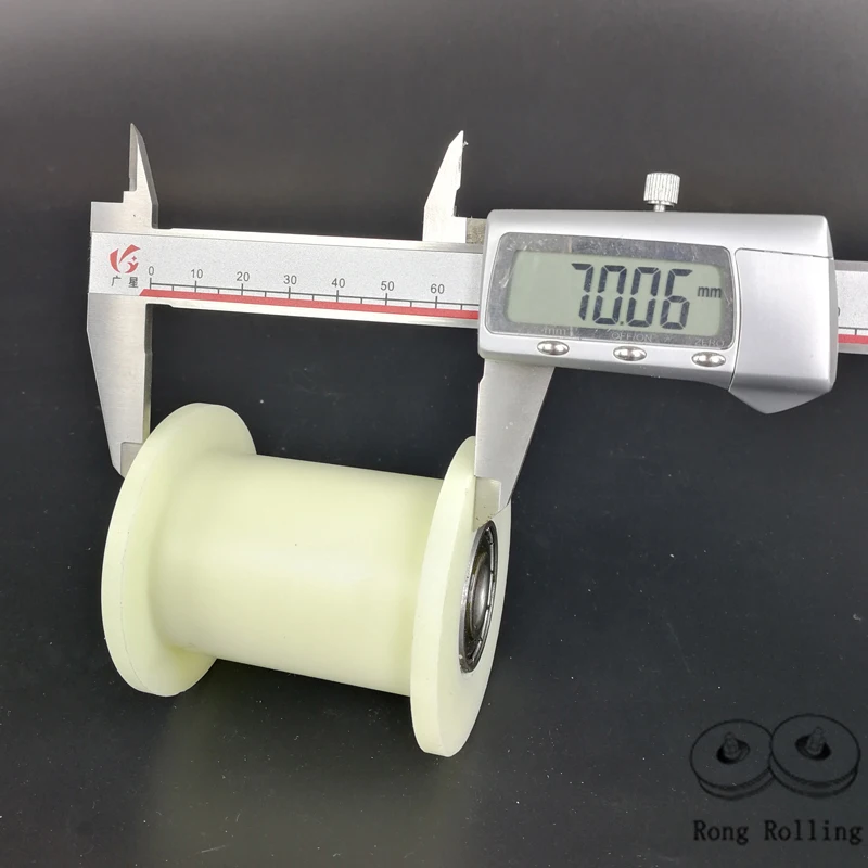 H-groove width 60mm sliding grooved nylon roller diameter 65mm thickness 70mm gate nylon wheel with double 6201RS bearings