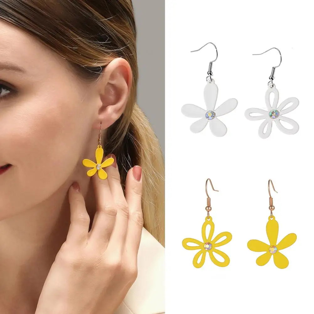 Модные женские серьги подвески в виде цветов с крючком ювелирные изделия подарки