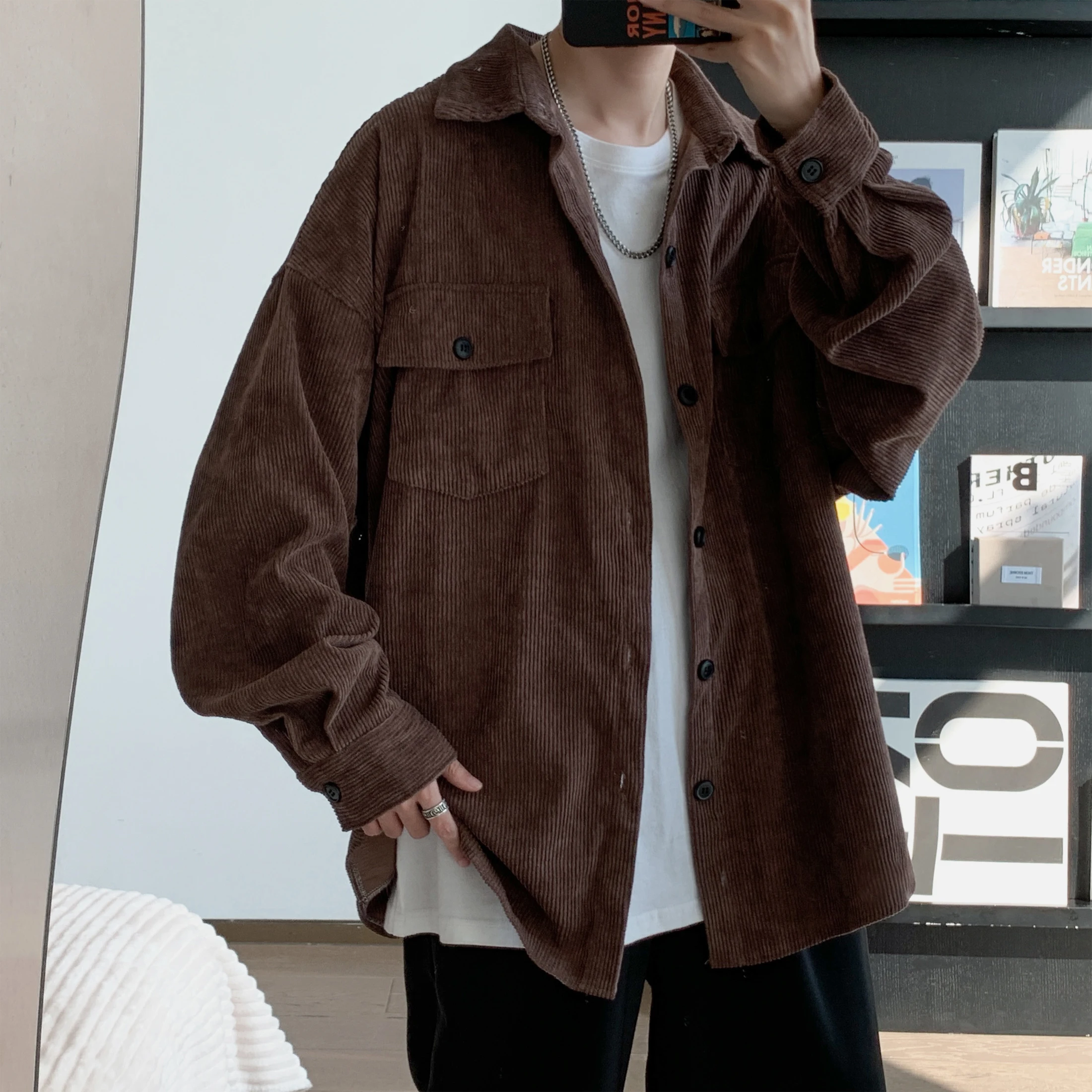 Men's Corduroy Long Sleeve Shirts 