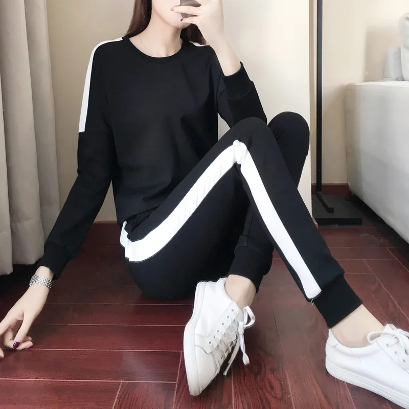 

Sports Suit Women's Spring and Autumn 2019 New Leisure Running Suit Two Suits