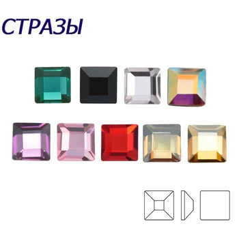 

20Pcs Glass Nail Rhinestone Self-adhesive Flatback Super Clear and AB Square Stones For Needlework Handicrafts Accessories