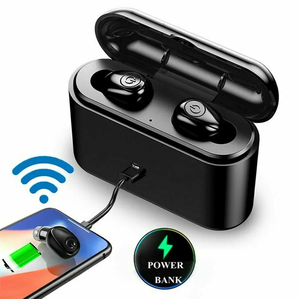 

Bluetooth 5.0 Earphones 2200mah Charging Box Wireless Headphone 5d Stereo Sports Waterproof Earbuds Headsets With Microphone
