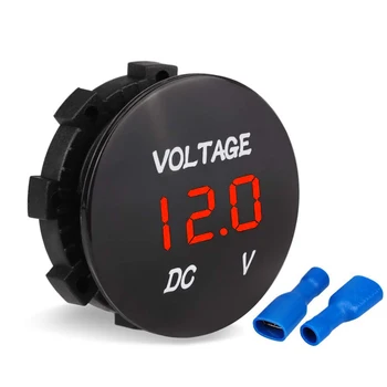 

Round Waterproof Auto Boat Car Motorcycle DC12V-24V LED Panel Mini Digital Volt Voltage Meter Tester Monitor Display Voltmeter