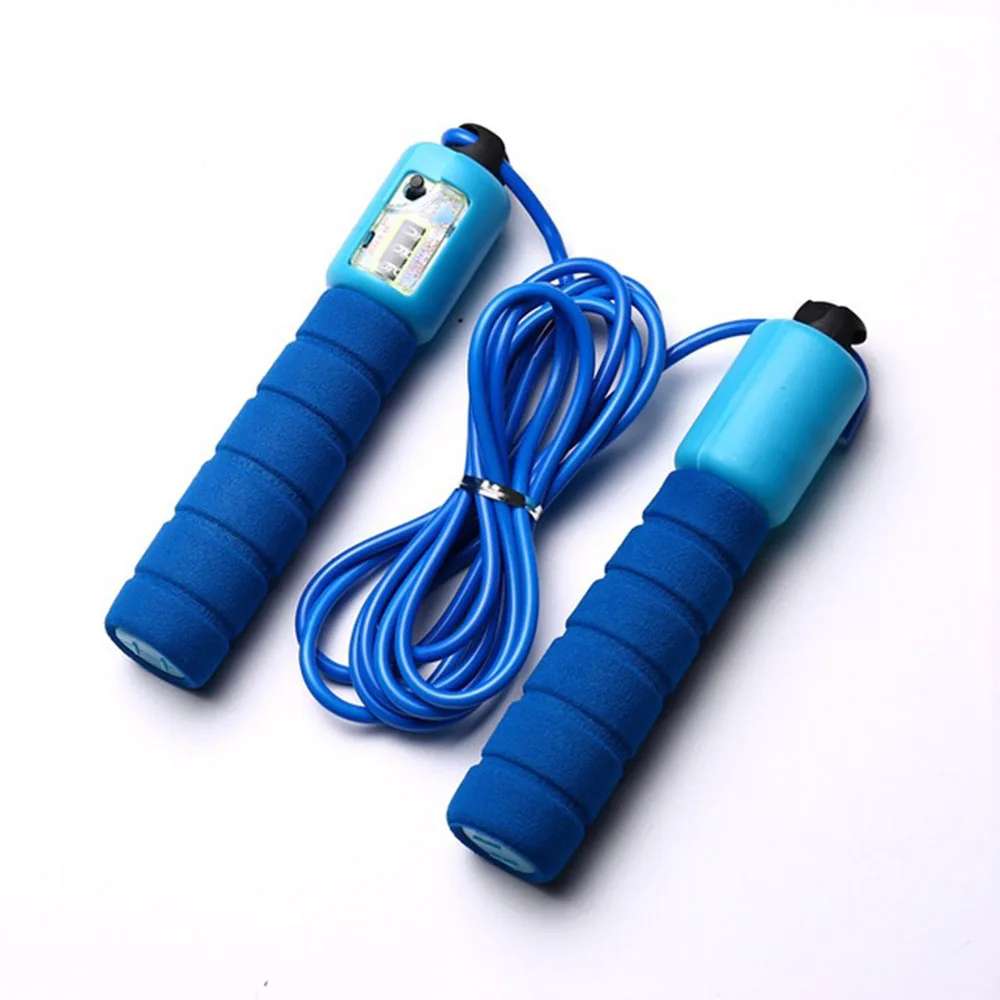 Jump Ropes with Counter Sports Fitness Adjustable Fast Speed Counting Jump Skip Rope Skipping Wire For Fitness Speed Training - Цвет: Синий