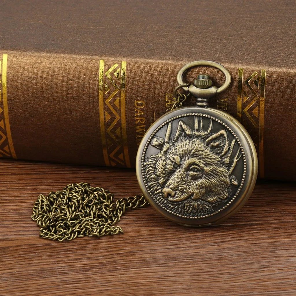 Карманные часы Warcraft винтажные римские цифры кварцевые с цепочкой антикварное