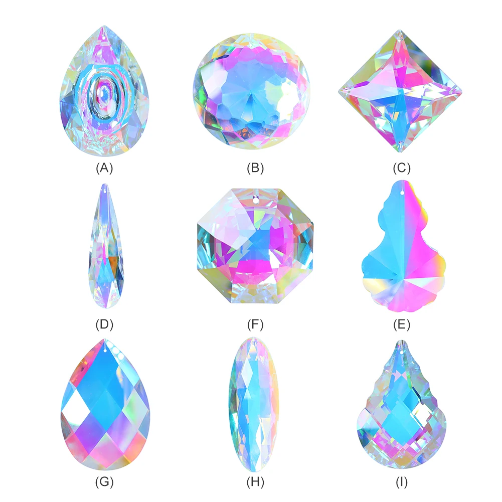 Crystal Hanging Drop Sun Light Catcher Handmade Pendant Home Decoration Windows Wedding Garden Decor Ornament DIY Craft