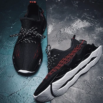 

New Men Sneakers Outdoor Running Shoes for Men Jogging Walking Sports Shoes Comfort Lace-up Athietic Breathable Blade Sneakers