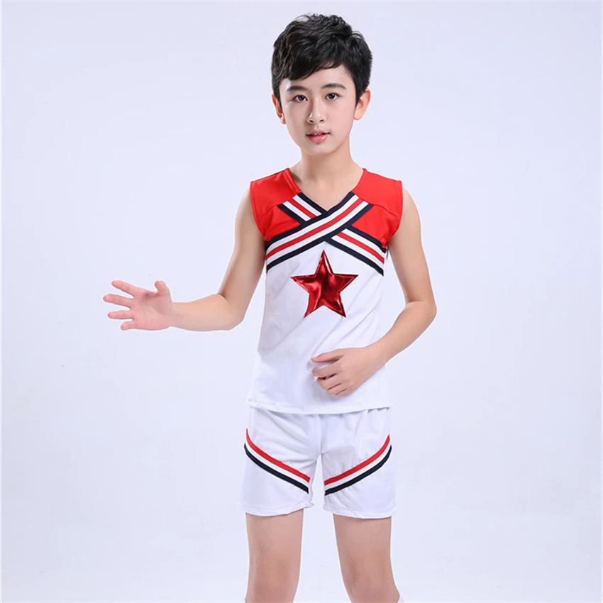 120-180CM School Dance Costumes Student Cheerleader Uniform Team Competition Sports Gymnastics Kids Stage Performance Clothing