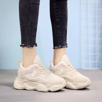 

SWYIVY White Shoes Winter Women Platform Sneakers Black Velvet Fur Warm Winter 2019 Casual Shoes Female Winter Sneakers Womans