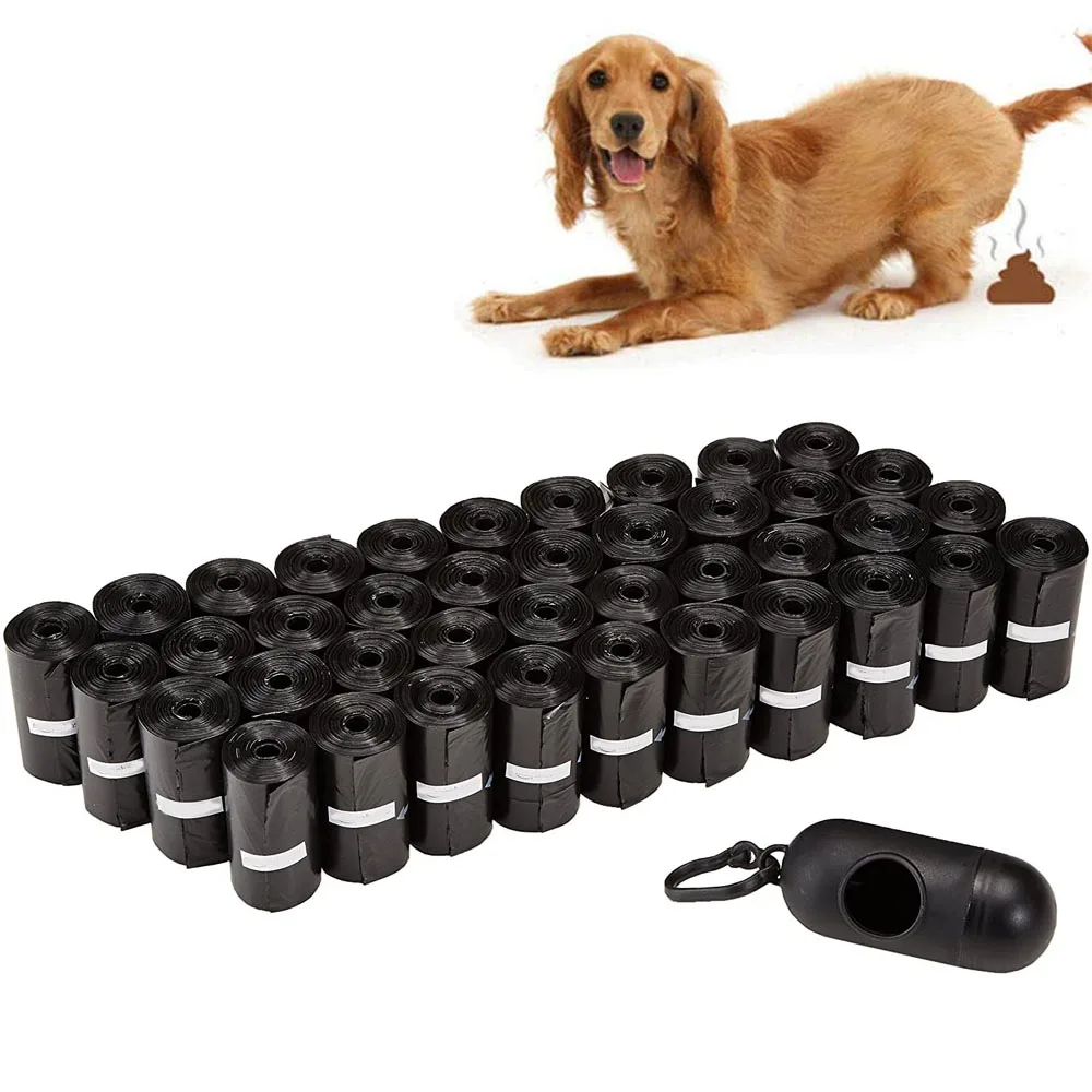 Buen trato Bolsa para popó Biodegradable para perros grandes, 15 bolsas por rollo, dispensador de bolsas de basura para el hogar, al aire libre, suministros para mascotas GR6JeAX9qr0