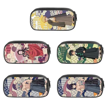 

1Pcs Anime Demon Slayer Kimetsu No Yaiba Cute Printed Zipper Pen Bag Round Lovely Pencil Case Stationery Storage Box Gift