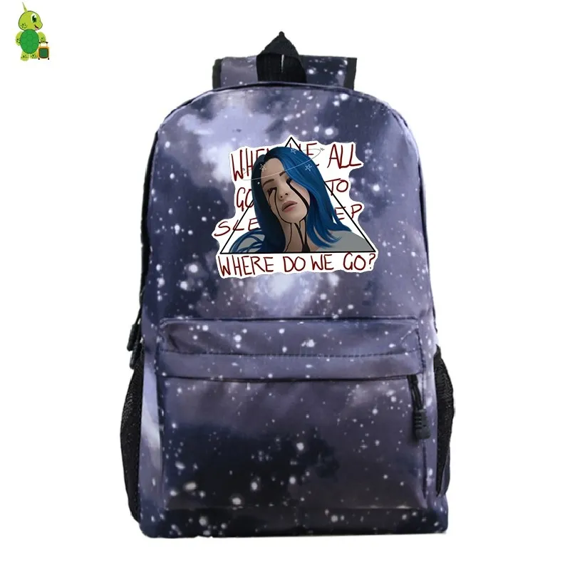 Pop Billie Eilish рюкзак, школьные сумки для подростков, девочек, мальчиков, хип-хоп рюкзак для путешествий, женский рюкзак, Bolsos Mujer, детские сумки для книг - Цвет: 15