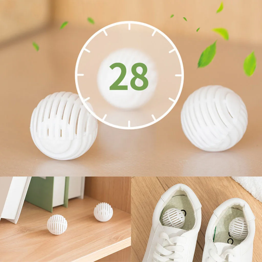 

6pcs Shoe Deodorant Dryer Mini Balls Moisture Absorber Anti-milde Shoes Deodorant Bactericidal Wardrobe Drawer Bathroom Car FN65