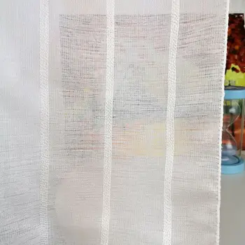 

Retro Decorative Linen Striped Home Brown Sheer European style window Curtains rod pocket Grommet for living room bedroom