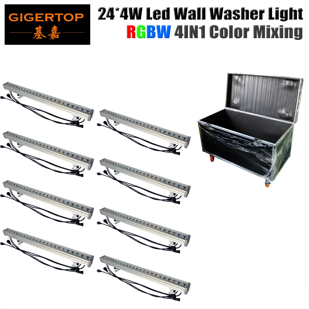 

Cheap Price 8 Unit 24x4W RGBW Quad Color Led Long Bar Light Building/Stage/Disco/Party/Wedding Decoration Light Flightcase Pack