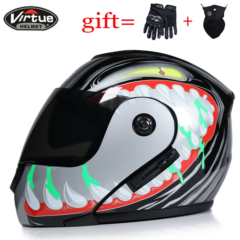 Capacete VURTIR moto rcycle шлем casco de moto кафе шлем для гонщика Флип Полный лицо двойной объектив козырек capacetes de moto ciclista