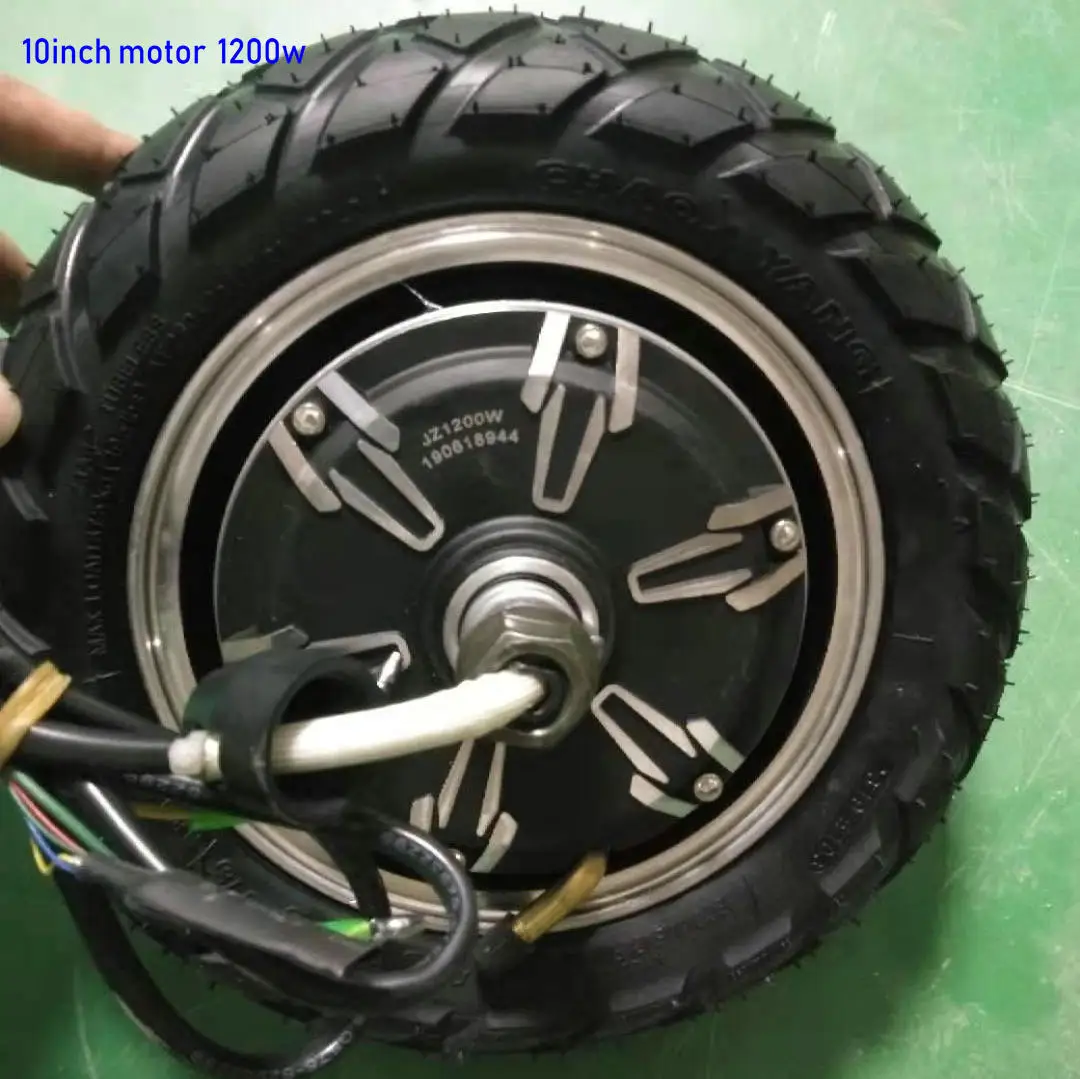 10inch 48v60v1200w motor with tyre BRUSHLESS GEARLESS HUB MOTOR fork opening 115mm for electric scooter tricycle ATV UTV parts