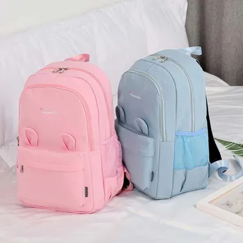 

Ladies Korean Style Student Black Casual Fashionable School Bags For Teenage Girls Mochila Notebook Usb Backpack Bookbags