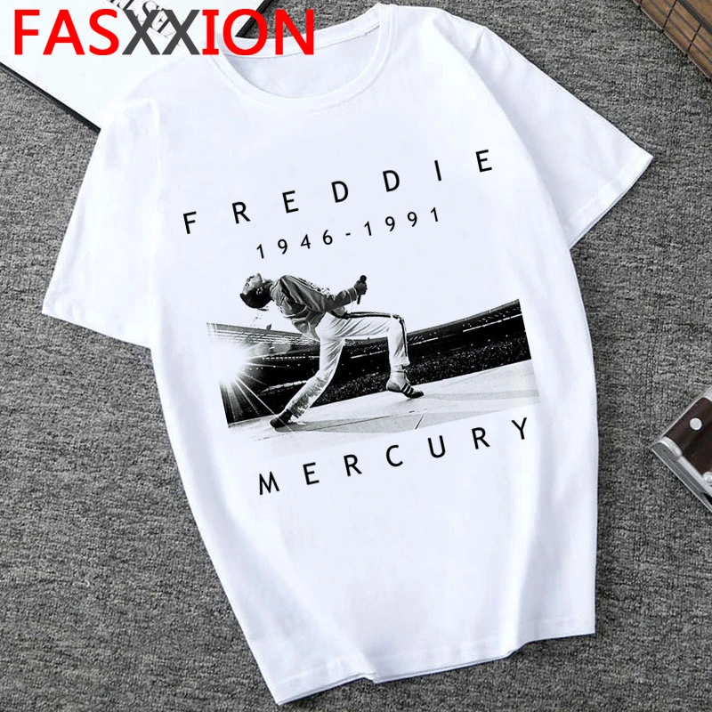 Camiseta de Freddie Mercury para hombre, camisa con estampado de la banda Queen, Hip Harajuku, de los 90, a la moda, 2020|Camisetas| - AliExpress