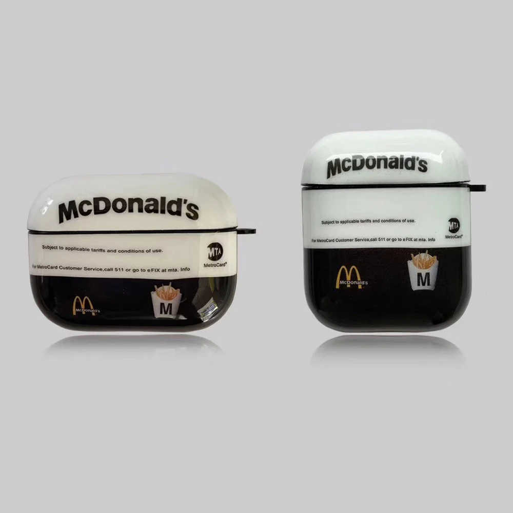 Для Airpods Pro Чехол модные mcdonald's Глянцевая Bluetooth наушники для Iphone Airpods 1/2/3 гарнитура защитный жесткий чехол