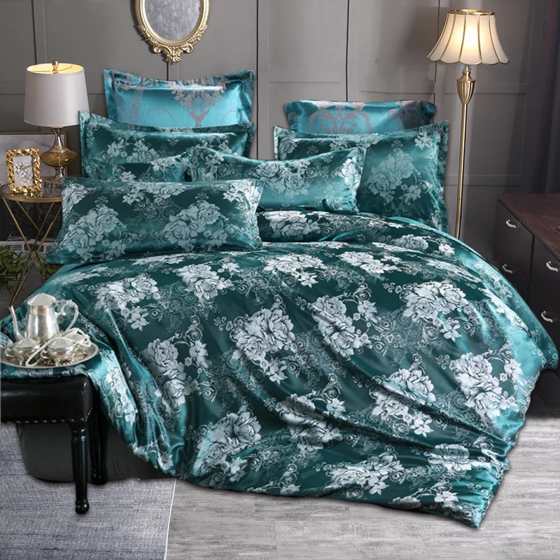Luxury 2 or 3pcs Bedding Set Satin Jacquard Duvet Cover Sets with Zipper Closure 1 Quilt Cover + 1/2 Pillowcases US/EU/AU Size Luxury 2 or 3pcs Bedding Set Satin Jacquard Duvet Cover Sets with Zipper Closure 1 Quilt Cover + 1/2 Pillowcases US/EU/AU Size