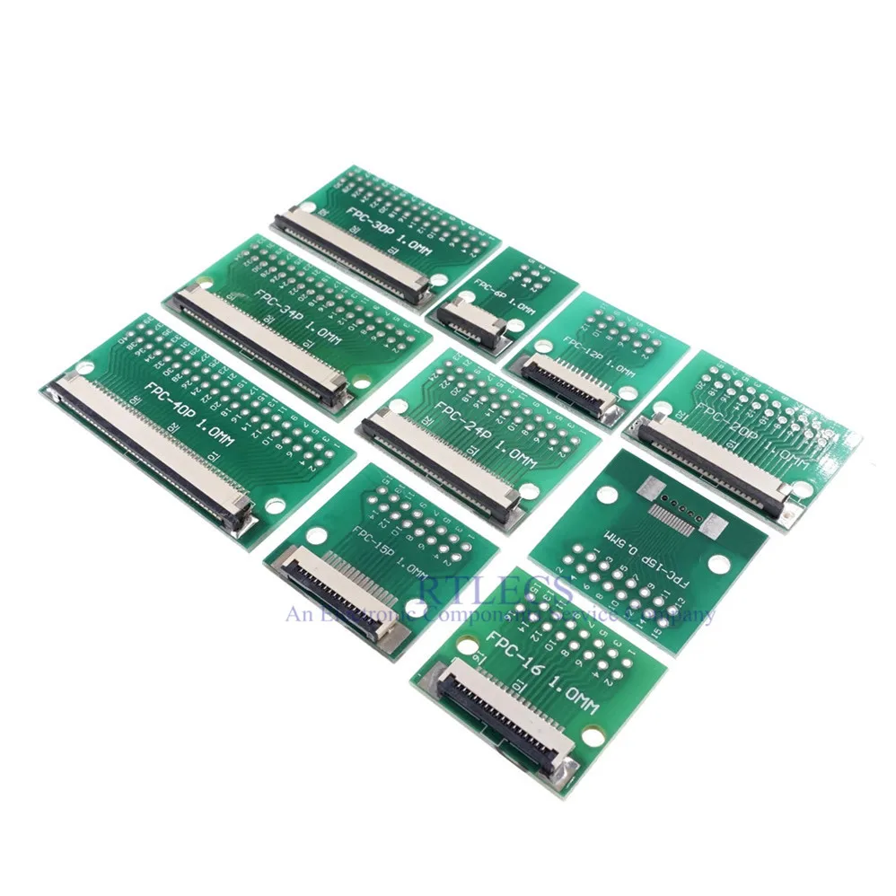 100 шт. FPC FFC 4 8 10 12 20 24 30 40 50 60 Pin адаптер 1 0 мм до 2 54 x Шаг сквозное отверстие DIP PCB