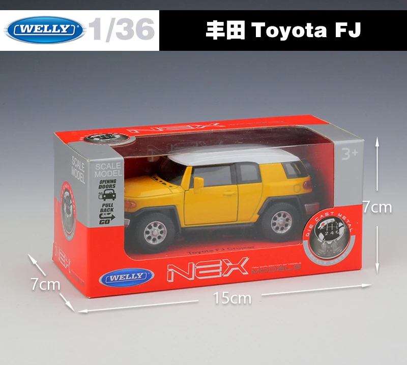 Welly литье под давлением 1:36 Scale siator Toyota FJ SUV внедорожная модель автомобиля откатная
