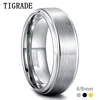 Tigrade 6/8mm Tungsten Carbide Ring Men Silver/Black/Gold Color Brushed Wedding Band Male Engagement Rings For Women bague 1