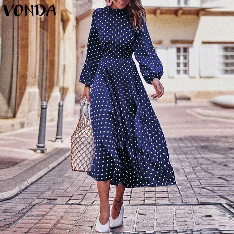 VONDA летнее платье женское повседневное свободное Макси длинное платье Vestidos размера плюс богемные вечерние ночные платья Femme винтажные платья 5XL