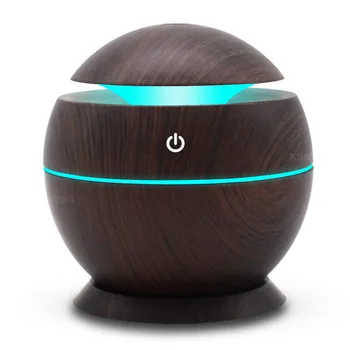 

130ml Wood Grain USB Aroma Humidifier Aromatherapy Electric Aromatherapy Essential Oil Aroma Diffuser With 7 Color LED Lights