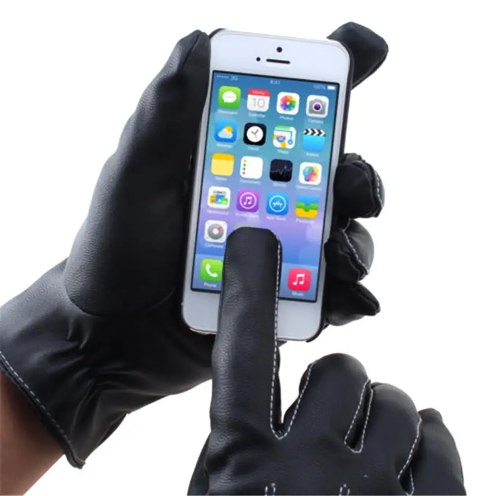 

1 Pair Anti-slip Motorcycle Riding Winter Warm Screen Full Finger Gloves Protective Gear Motorcycle Accessories Boutique