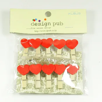 

wooden photo clip message clip 3.5 x 0.7cm red love clip hemp rope pop clip pink desk accessories