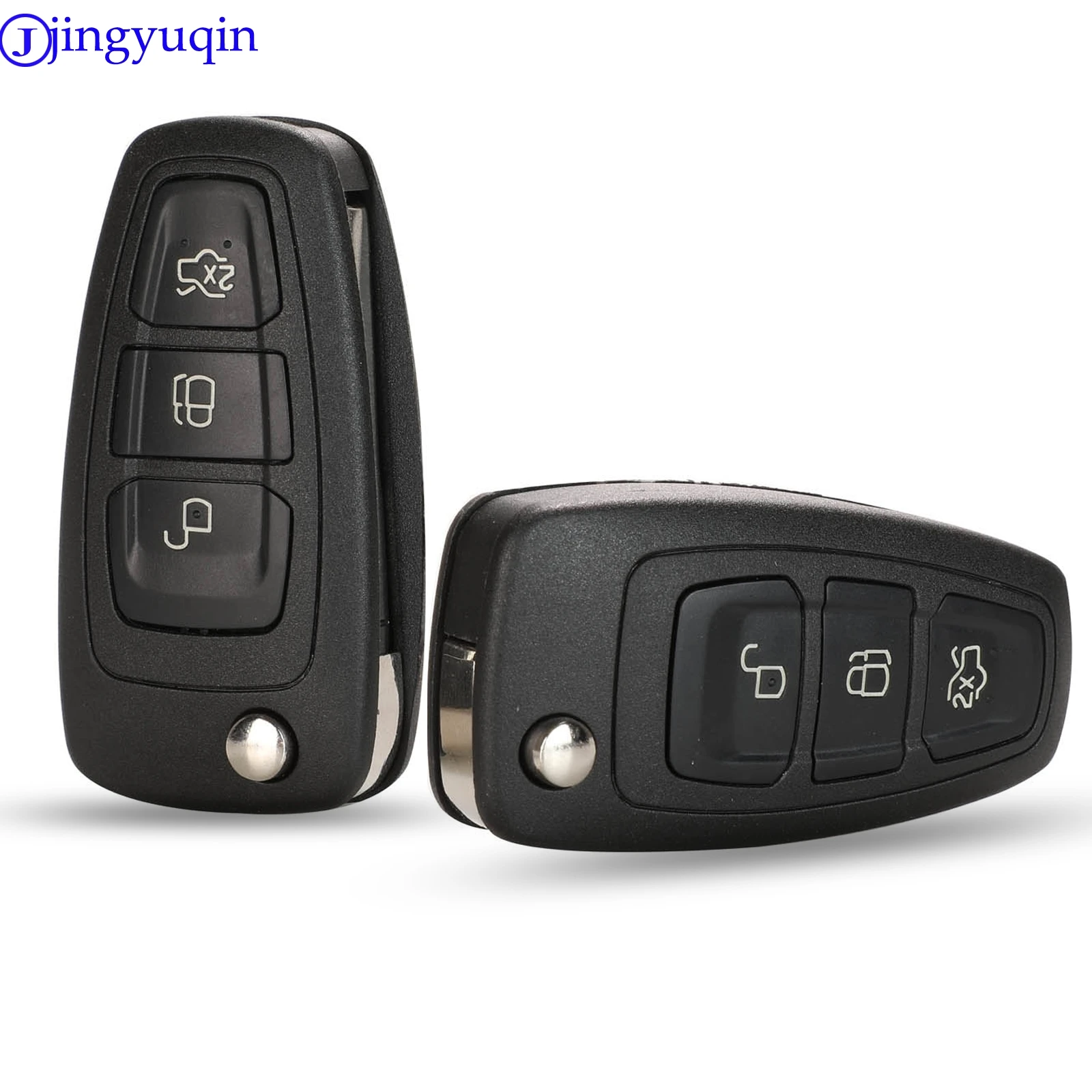 Складной чехол для ключей jingyuqin с 3 кнопками Ford Focus Fiesta 2013 Fob HU101 Fo21 лезвием|Ключ от