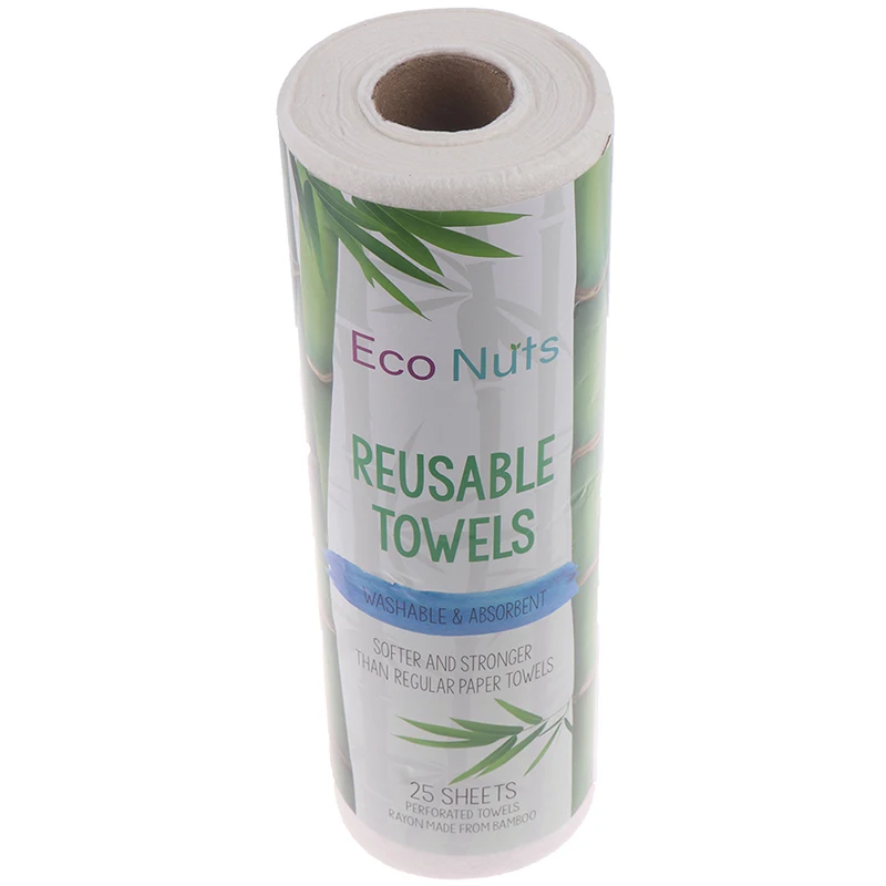 25 шт многоразовое бамбуковое полотенце s бамбуковое кухонное полотенце бумажное полотенце рулон органическое моющееся полотенце для мытья посуды 28*30 см