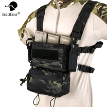 Micro D3 Tactical Vest Chest Rig CRM H Harness With Drop Down Pouch M4 Mag Insert Flatback Integratable Airsoft Accessories