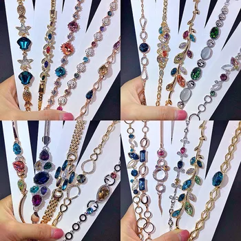 

30 Pcs/lot fashion women cool design crystal style bracelet wholesale luxury crystal women wedding bracelet lot 200731-116