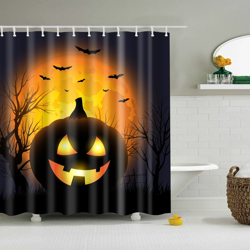 Жуткий Хэллоуин Hallowen модель душевая занавеска Водонепроницаемый полиэстер затемненные шторы 180x200 см большой ванной занавеска для ванной комнаты cortina de Баньо