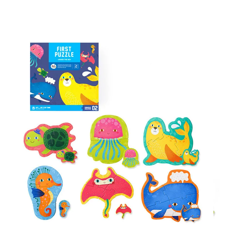 The underwater world Детская обучающая игрушка, художественная головоломка, игрушки для детского сада, интеллектуальное развитие, раннее обучение, модель животного - Цвет: The underwater world
